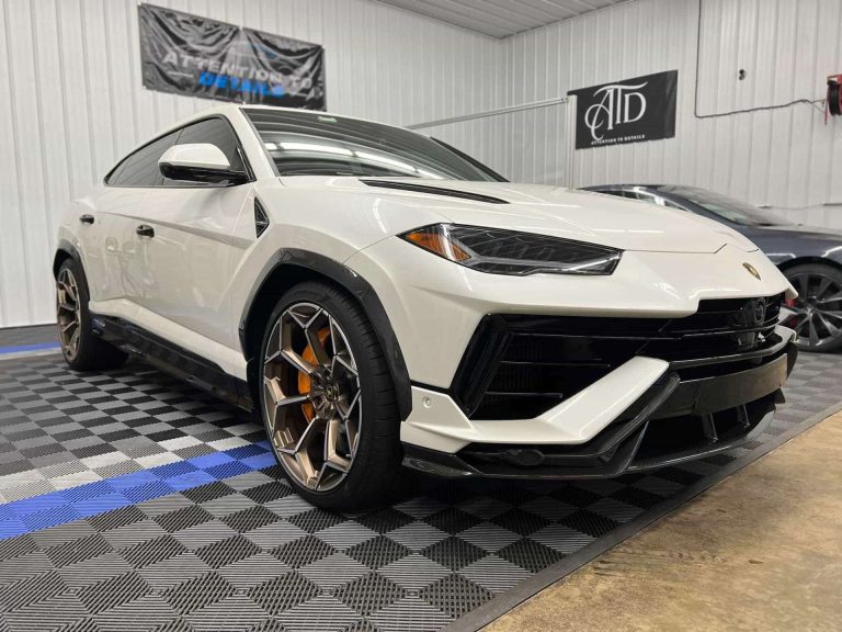 White Lamborghini Urus with premium PPF finish at Attention To Details